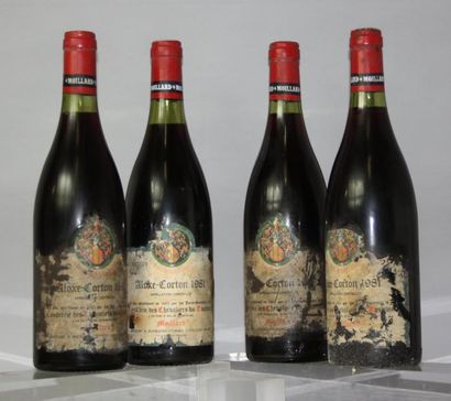4 bouteilles ALOXE CORTON 1981 MOILLARD NEGOCIANT...