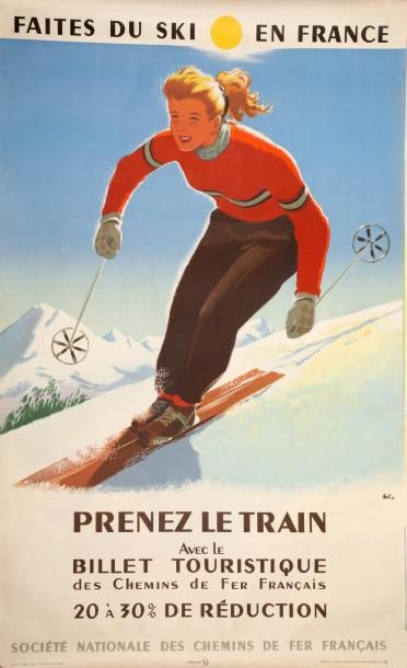 null Affiche originale SNCF 1952 

Faites du ski en France

100 x 61,5cm