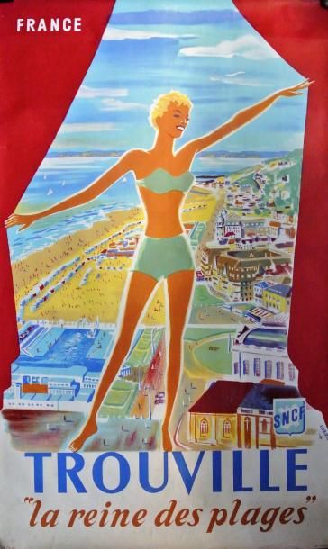 null Affiche originale LOBROT 

Trouville la reine des plages 

Ets St Martin imprimeur

99...