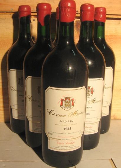 null 6 magnums - MADIRAN - MONTUS 1988 Capsules cirées parfaites, étiquette légèrement...