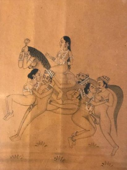 null Ecole indienne vers 1900

Cheval anthropomorphe

Dessin érotique au crayon sur...