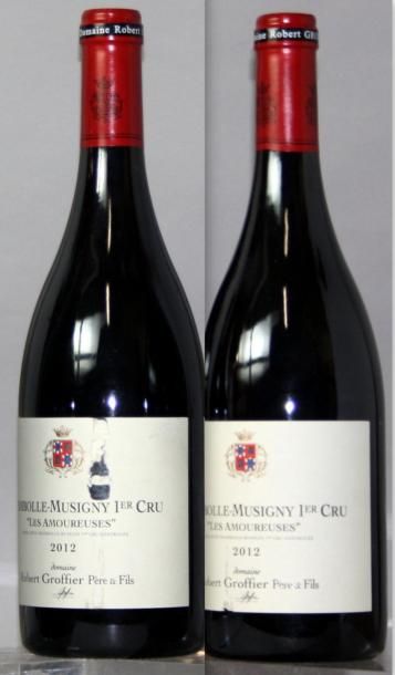 null 2 bouteilles CHAMBOLLE MUSIGNY 1er cru "Les Amoureuses - GROFFIER 2012
Etiquettes...