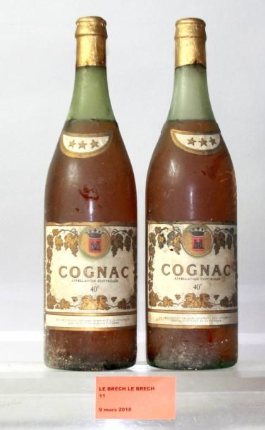null 2 bouteilles COGNAC 3 étoiles - Distillerie Parisienne à Gentilly année 60/...