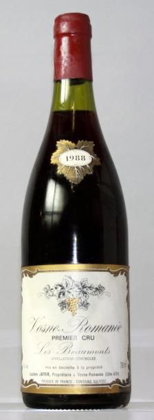 null 1 bouteille VOSNE ROMANEE 1er cru "Les Beaumonts" - Lucien Jayer 1988
