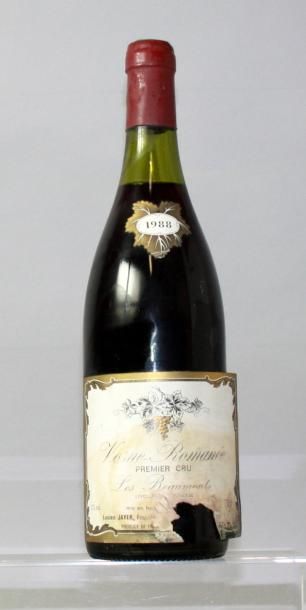 null 1 bouteille VOSNE ROMANEE 1er cru "Les Beaumonts" - Lucien Jayer 1988

Etiquette...