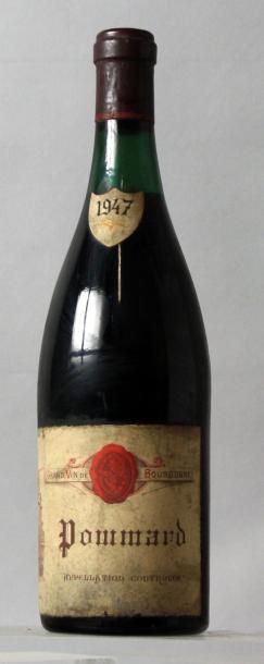 null 1 bouteille POMMARD 1947 Etiquette légèrement tachée, niveau 3 cm. Label stained,...