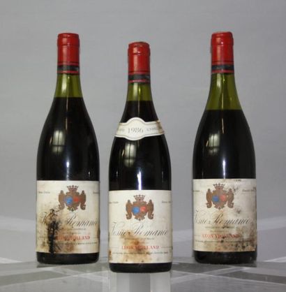 null 3 bouteilles VOSNE ROMANEE - L. VIOLLAND 1986

Etiquettes tachées, abimées,...