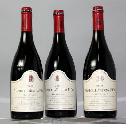 null 3 bouteilles CHAMBOLLE MUSIGNY 1er cru "Les Sentiers" - GROFFIER 2009