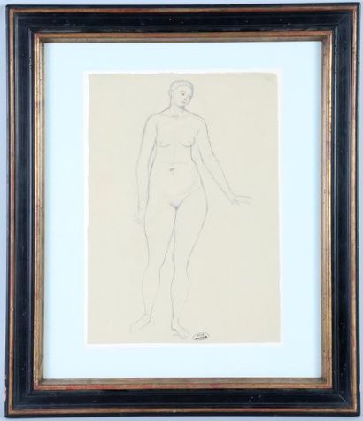 null André DERAIN (1880-1954) 

Nu féminin debout 

Dessin au crayon cachet de l'atelier...