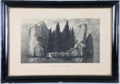 null Arnold BOECKLIN (1827-1901) 

Toteninsel 

Gravure 

44 x 66 cm