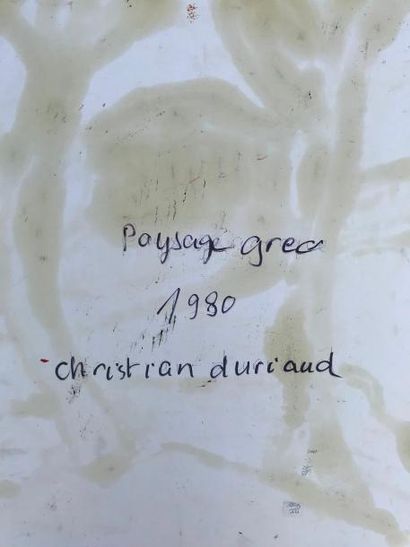 null Christian DURIAUD (né en 1944)

Paysage grec

Huile sur papier signée en bas...