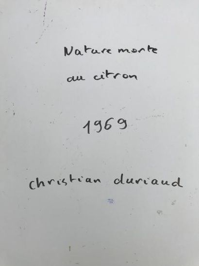 null Christian DURIAUD (né en 1944)

Nature morte au citron

Huile sur carton signée...