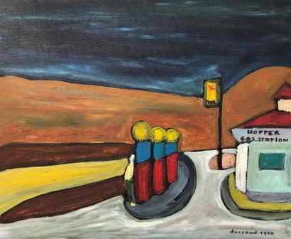 null Christian DURIAUD (né en 1944)

Hopper gas station

Huile sur toile signée en...