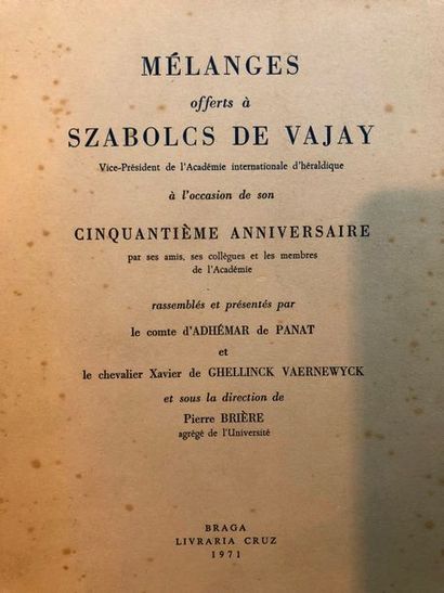 null Mélanges offerts à Szabolcs de Vajay, vice-président de l'Académie internationale...