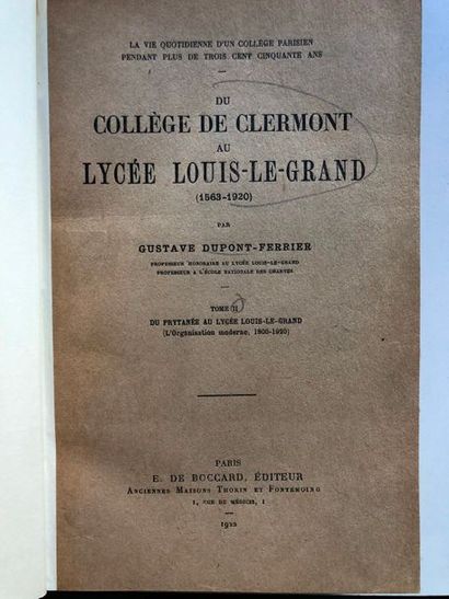 null Dupont-Ferrier (Gustave), La Vie quotidienne d'un collège parisien pendant plus...