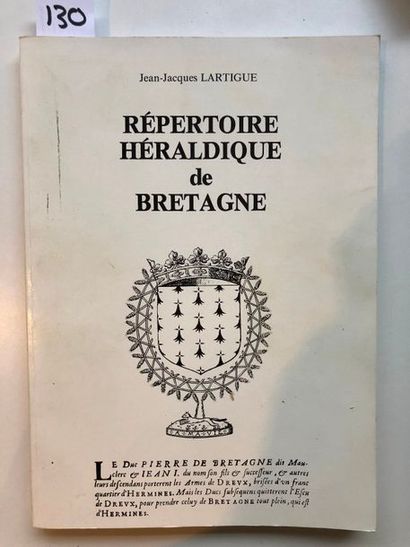 null Lartigue (Jean-Jacques), Répertoire héraldique de Bretagne, s.l.n.d. Précieux...