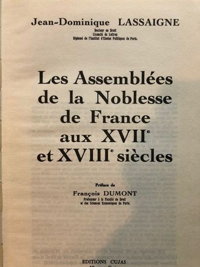 null Lassaigne (Jean-Dominique), Les assemblées de la noblesse de France aux XVIIe...