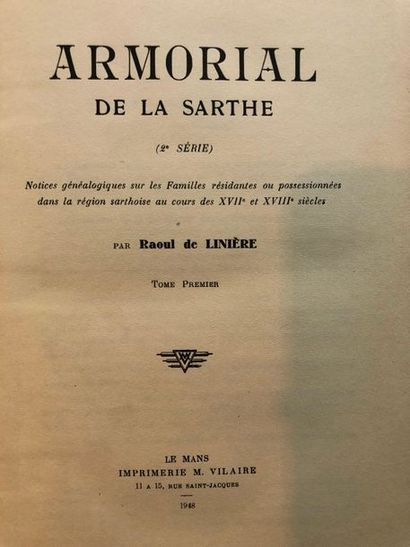 null Linière (Raoul de), Armorial de la Sarthe. 2ème série : notices généalogiques...