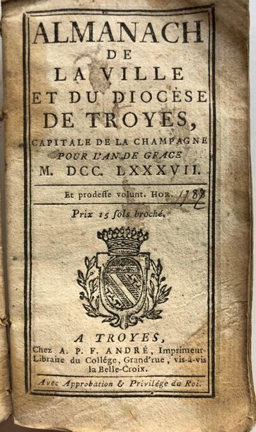 null Almanach de la ville et du diocèse de Troyes, capitale de la Champagne pour...