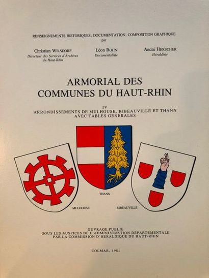 null Armorial des communes du Haut-Rhin, 1977-1984, 4 vol., broché.