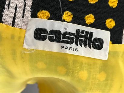 null CASTILLO Paris 

Robe et veste en coton noir et blanc à pois jaune gansés de...