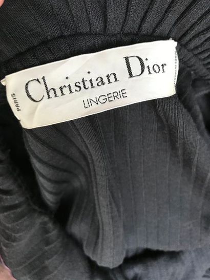 null CHRISTIAN DIOR Lingerie 

Robe d'intérieur en jersey noir à côtes et galon de...