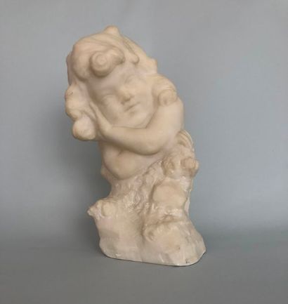 null Buste de fillette aux cheveux bouclés marbre sculpté circa 1900 

Hauteur 24...