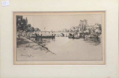 null Eugène BEJOT (1867-1931) 

Le pavillon de flore 

Gravure signée et datée 1911...