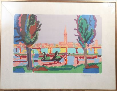 null Charles LAPICQUE (1898-1988) 

Venise 

Lithographie en couleur épreuve d'artiste...