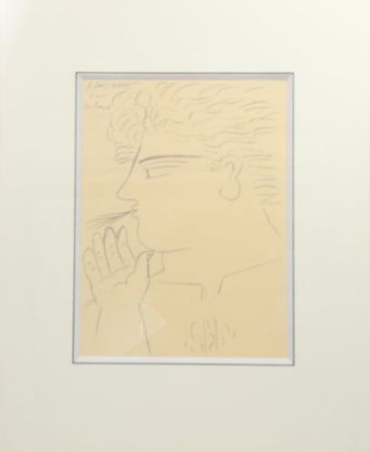 null Alexandre FASSIANOS (né en 1935) 

Profil du souffleur dessin au crayon signé...