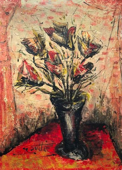 null Jean Marie GOUTTIN (1922-1987) 

Bouquet de fleurs 

Huile sur panneau signée...