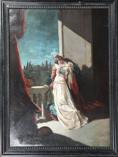 null Eugenio Lucas VILLAMIL (1826-1914) 

Roméo et Juliette 

Huile sur toile signée...