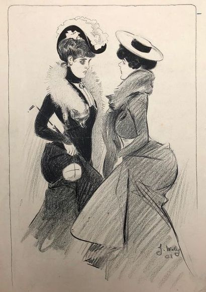 null JACQUES WELY (1873-1910) 

Lot de 17 illustrations Encre de Chine crayon et...