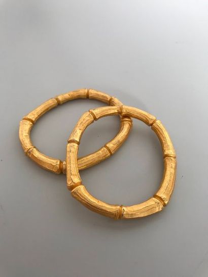 null NAJA 

Paire de bracelets jonc bambou en métal doré amati - Largeur intérieure...