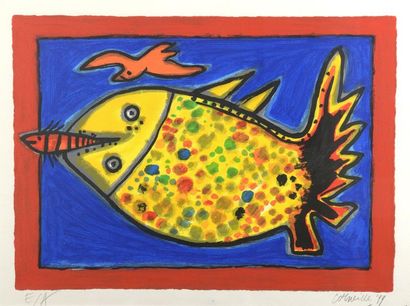 null Guillaume van BEVERLOO dit CORNEILLE (1922-2010)

Le poisson jaune 

Lithographie...