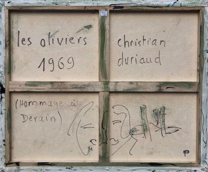 null Christian DURIAUD (né en 1944)

Les oliviers (Hommage à Derain)

Huile sur toile...