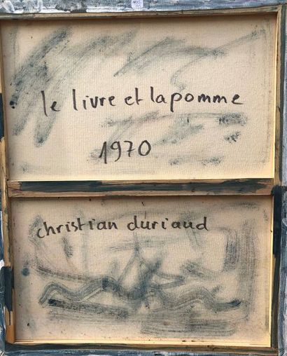 null Christian DURIAUD (né en 1944)

Le livre et la pomme

Huile sur toile signée...