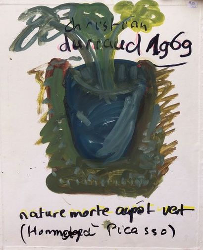 null Christian DURIAUD (né en 1944)

Nature morte au pot vert

Huile sur toile signée...