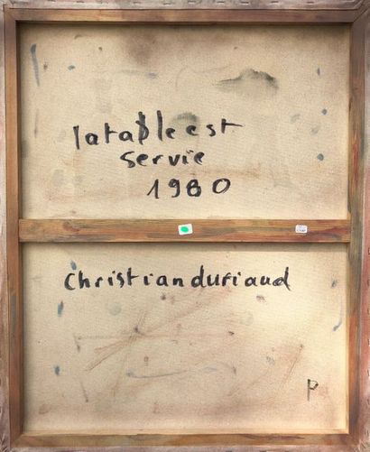 null Christian DURIAUD (né en 1944)

La table est servie

Huile sur toile signée...