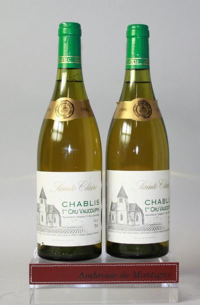 null 2 bouteilles CHABLIS 1er cru Vaucoupin - Sainte Claire 1996