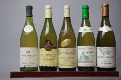 null LOT de 5 bouteilles CHABLIS DIVERS : 1 Grand cru "Grenouilles" - Vaux Sereins...