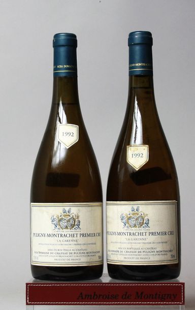 null 2 bouteilles PULIGNY-MONTRACHET 1er cru "La Garenne" - Château de PULIGNY 1992...