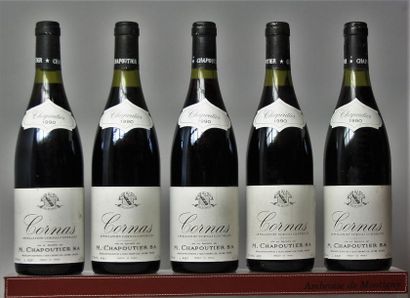 null 5 bouteilles CORNAS - M. CHAPOUTIER 1990