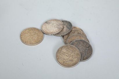 Lot de 8 pièces de 10 FF en argent (3 x 1965...