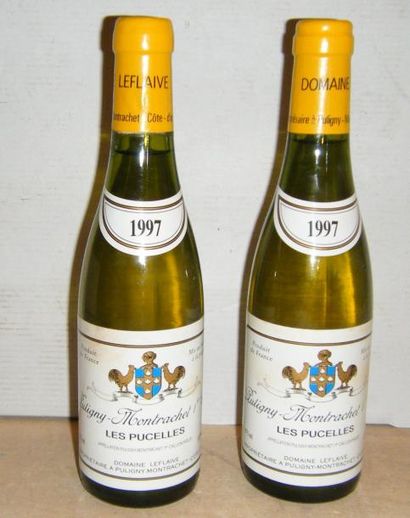 null 2 demi-bouteilles PULIGNY MONTRACHET PUCELLES - DOMAINE LEFLAIVE 1997 1 étiquette...