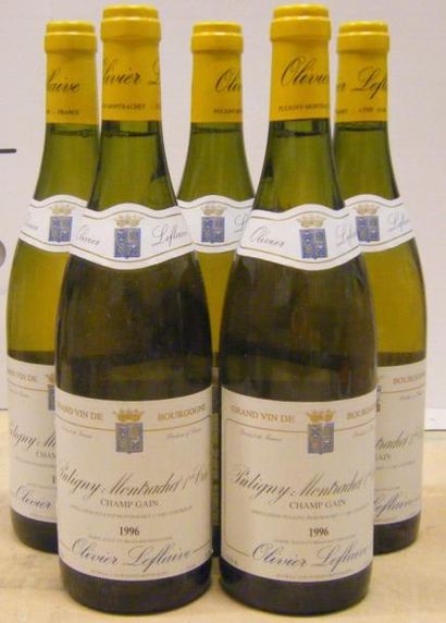 null 5 bouteilles PULIGNY MONTRACHET "CHAMP GAIN" - OLIVIER LEFLAIVE 1996