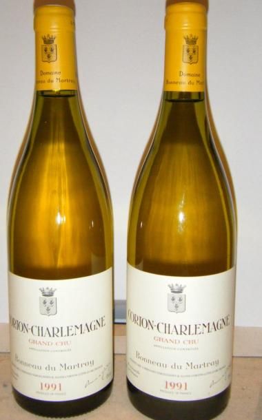 null 2 bouteilles CORTON CHARLEMAGNE - BONNEAU DU MARTRAY 1991