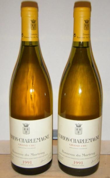 null 2 bouteilles CORTON CHARLEMAGNE - BONNEAU DU MARTRAY 1991