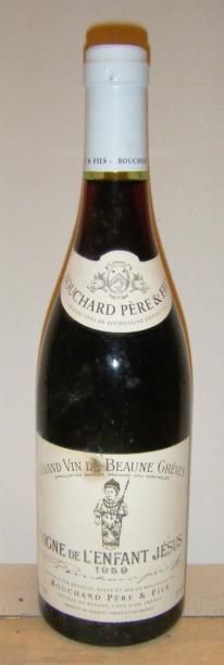 null 1 bouteille BEAUNE GREVES "VIGNE DE L'ENFANT JESUS" - BOUCHARD P & F 1959 Etiquette...