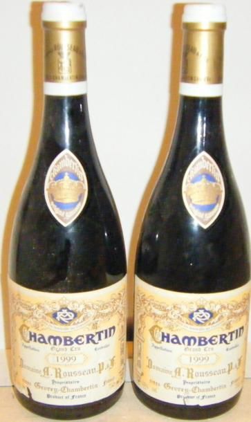 null 2 bouteilles CHAMBERTIN - A. ROUSSEAU 1999 Etiquettes très légèrement abîmées....